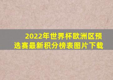 2022年世界杯欧洲区预选赛最新积分榜表图片下载