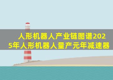 人形机器人产业链图谱2025年人形机器人量产元年减速器