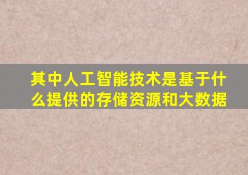 其中人工智能技术是基于什么提供的存储资源和大数据