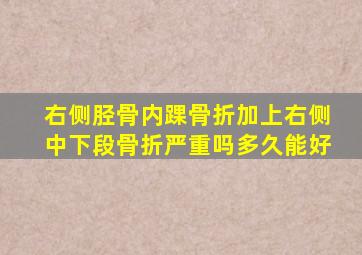 右侧胫骨内踝骨折加上右侧中下段骨折严重吗多久能好