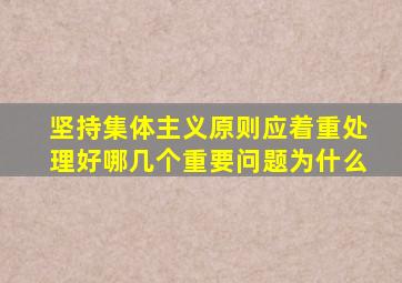 坚持集体主义原则应着重处理好哪几个重要问题为什么