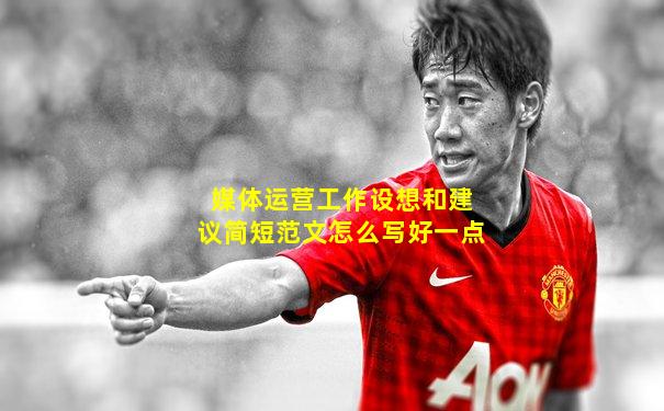 媒体运营工作设想和建议简短范文怎么写好一点