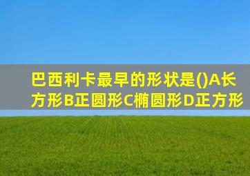 巴西利卡最早的形状是()A长方形B正圆形C椭圆形D正方形