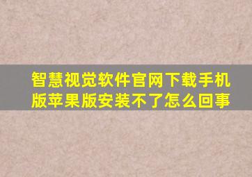 智慧视觉软件官网下载手机版苹果版安装不了怎么回事