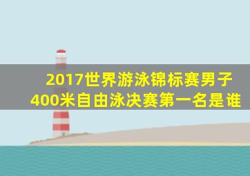 2017世界游泳锦标赛男子400米自由泳决赛第一名是谁