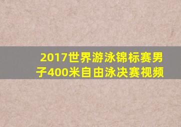 2017世界游泳锦标赛男子400米自由泳决赛视频