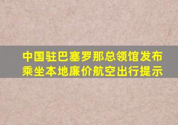 中国驻巴塞罗那总领馆发布乘坐本地廉价航空出行提示